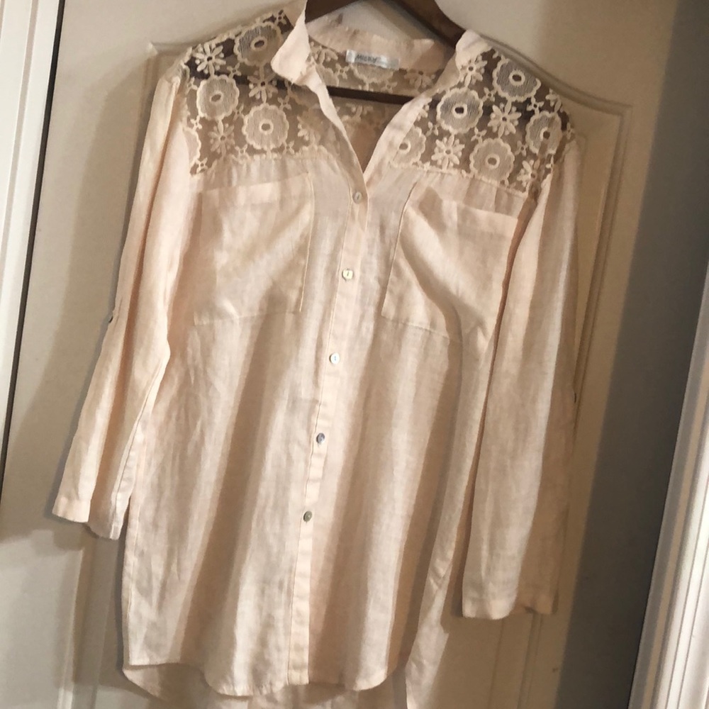 Micky made in Italy Women’s Linen Button Down Size Medium
